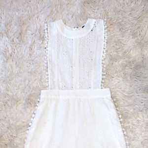 White Pom detailed dress